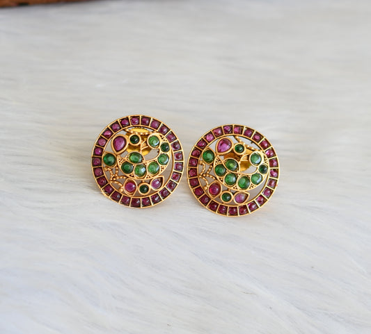 Matte finish kemp-green peacock earrings/Stud dj-40981