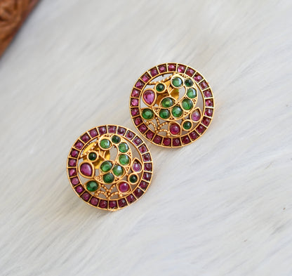 Matte finish kemp-green peacock earrings/Stud dj-40981