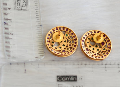 Matte finish kemp-green peacock earrings/Stud dj-40981