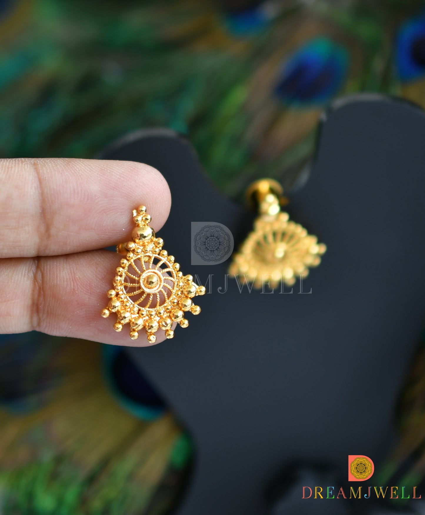 Gold tone Kerala style Earrings dj-37883