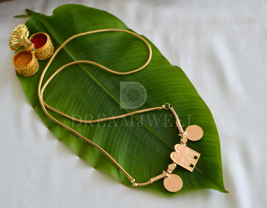 Gold tone Lakshmi coin shanku-chakra-nama designer thiru mangalyam dj-35504