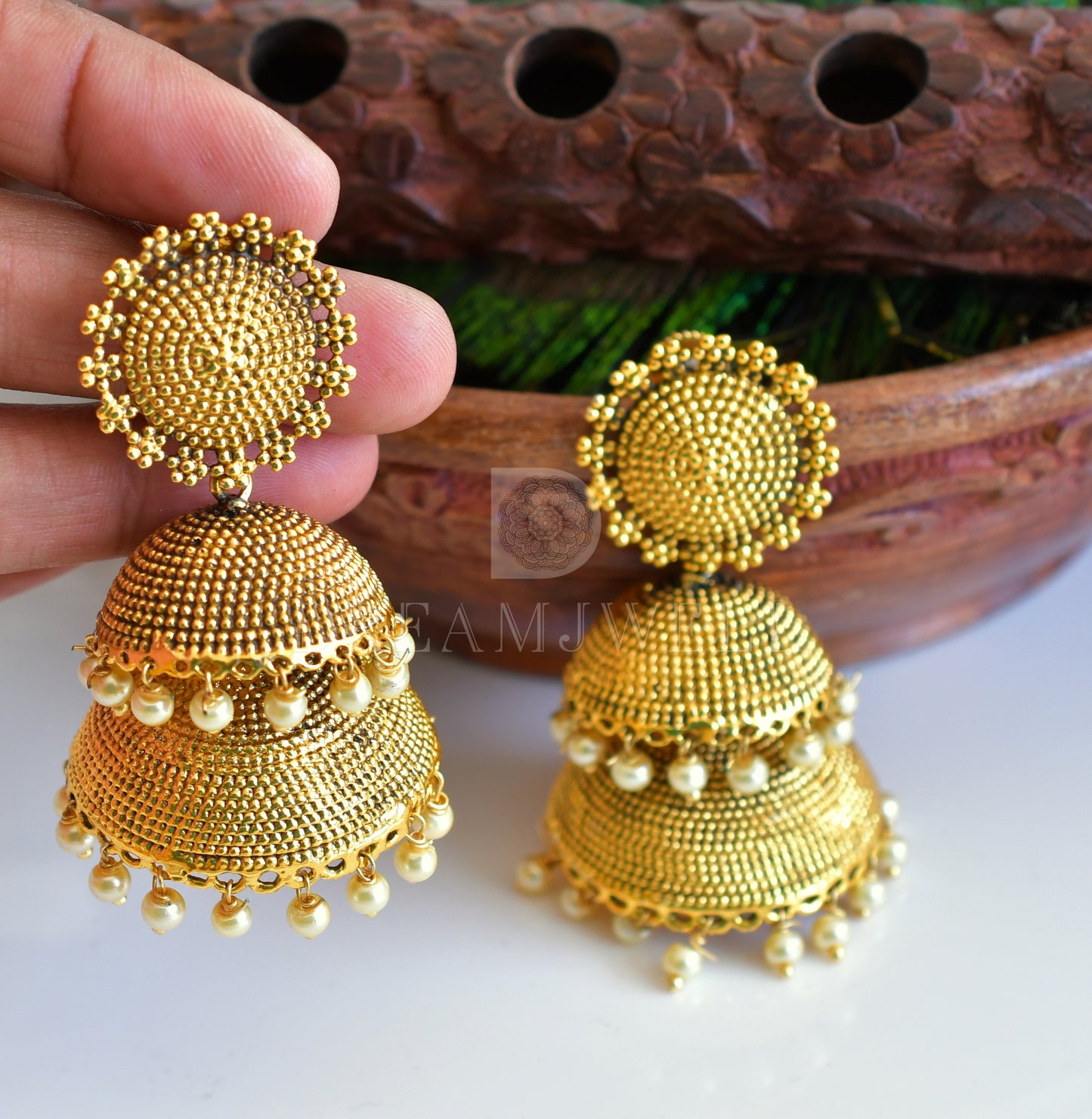 Antique Pearl designer Step Jhumkka dj-05104