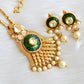 Gold plated green transparent necklace set dj-02542