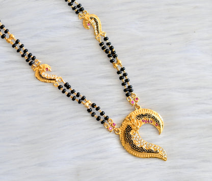 Gold forming cz-ruby mangalsutra chain dj-14465