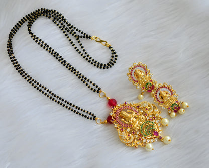 Gold tone ruby-emerald-white Lakshmi Mangalsutra dj-39369