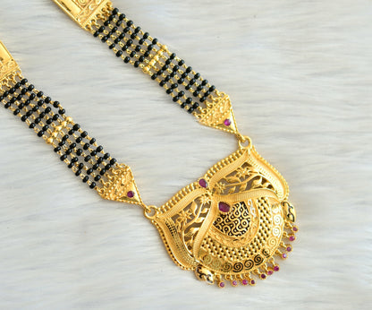 Gold forming cz-ruby mangalsutra chain dj-14469