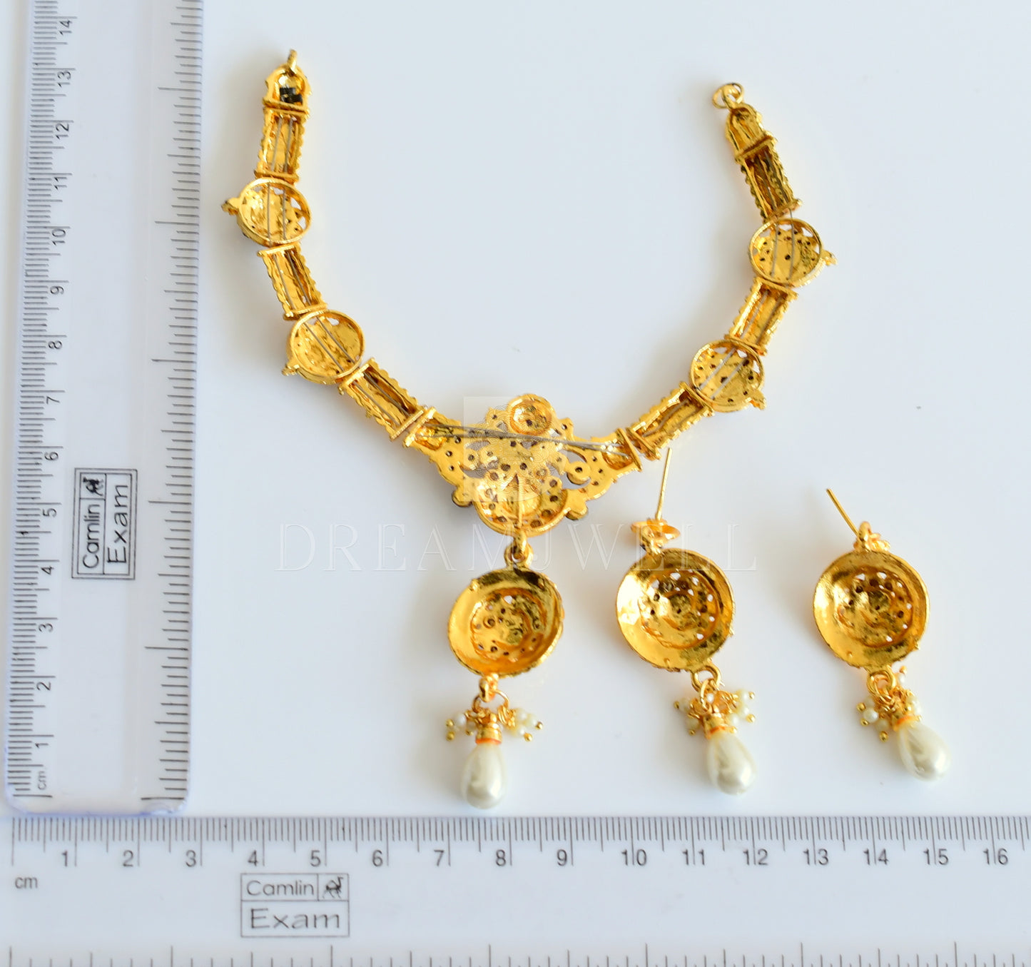 Gold Tone White-black Designer Necklace Set dj-25862