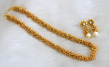 Antique gold cluster necklace set dj-02527