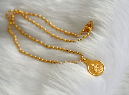 Gold tone Saraswathi round pendant with chain dj-39391