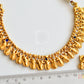 Gold tone polki-blue necklace set dj-06914