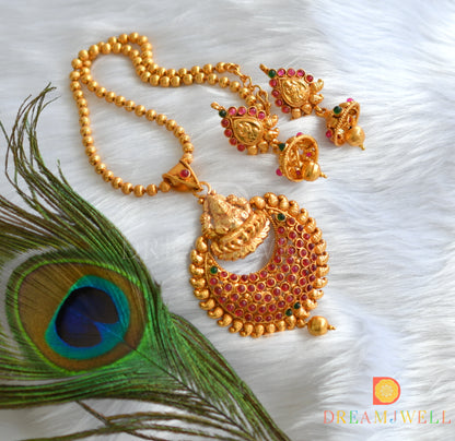 Antique kemp-green Lakshmi bali necklace set  dj-08691