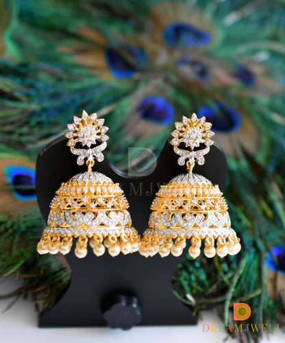 Two tone pearl big jhumkka dj-07252