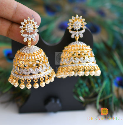 Two tone pearl big jhumkka dj-07252