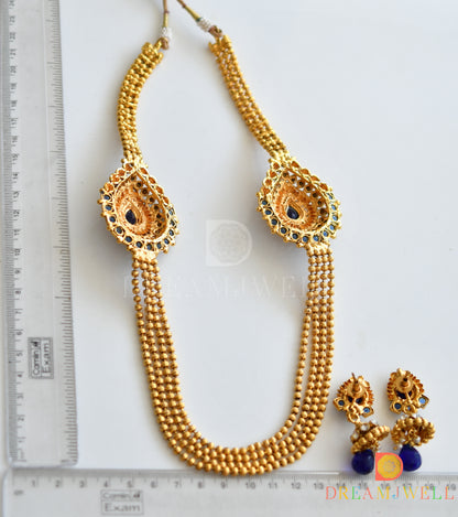 Antique blue Mugappu mulit layer necklace set dj-06992