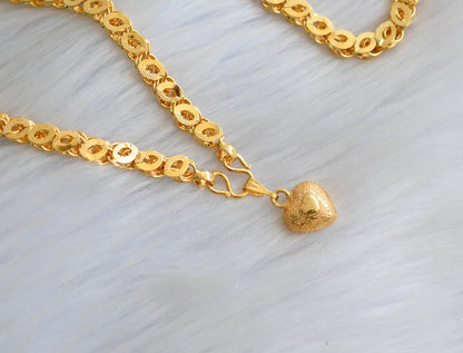 Gold tone heart pendant with chain dj-40088
