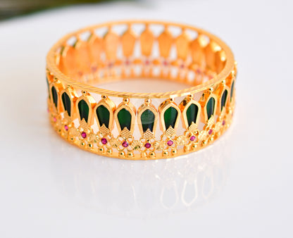 Gold tone green nagapadam designer Bangle