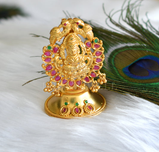 Gold tone ruby-emerald lakshmi doopa stand dj-16260