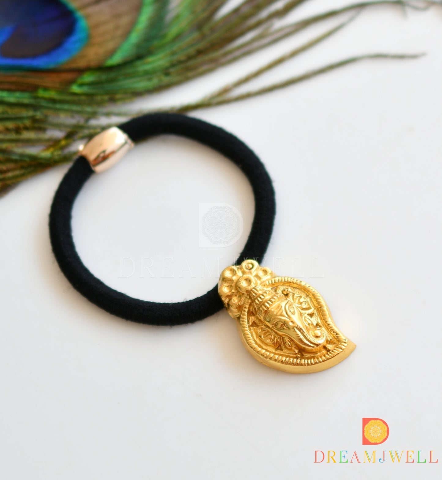 Gold tone Ganesha hair band dj-36301