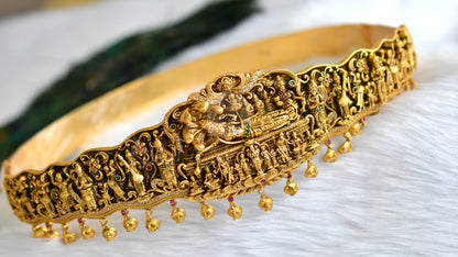 Antique matte cz ruby-emerald shri ranganathar waist belt dj-33413