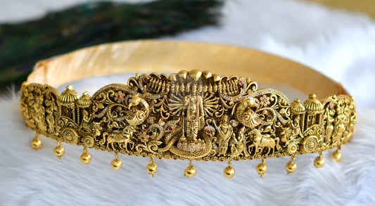 Antique matte cz ruby-emerald Dasavathar waist belt dj-33414
