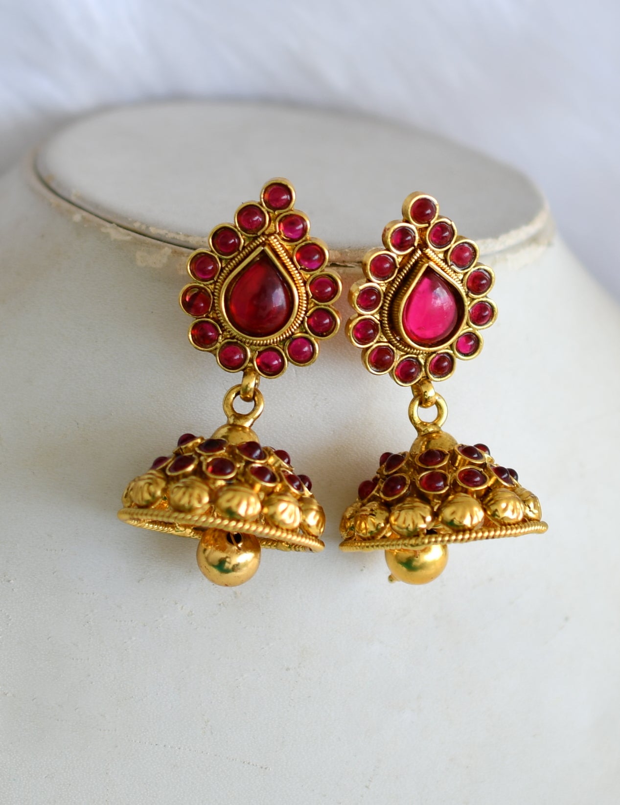 Antique gold tone kemp Lakshmi haar set dj-01861