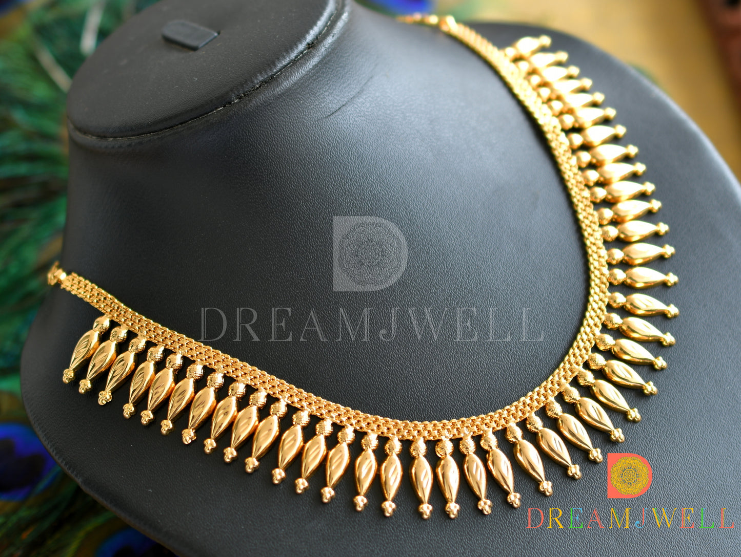 Gold tone mulla mottu Kerala style necklace dj-37041