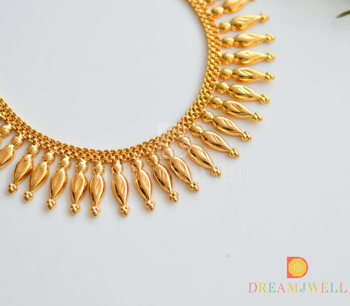 Gold tone mulla mottu Kerala style necklace dj-37041