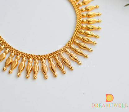 Gold tone mulla mottu Kerala style necklace dj-37041