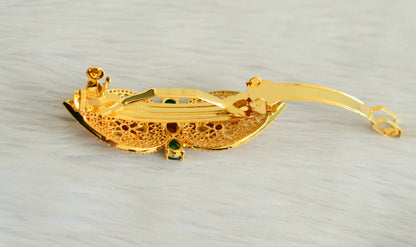 Gold tone cz ruby-emerald hair clip dj-19110