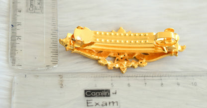 Gold tone kemp temple hair clip dj-14899