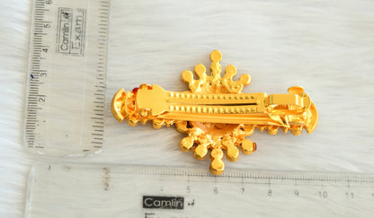 Gold tone kemp temple hair clip dj-14896
