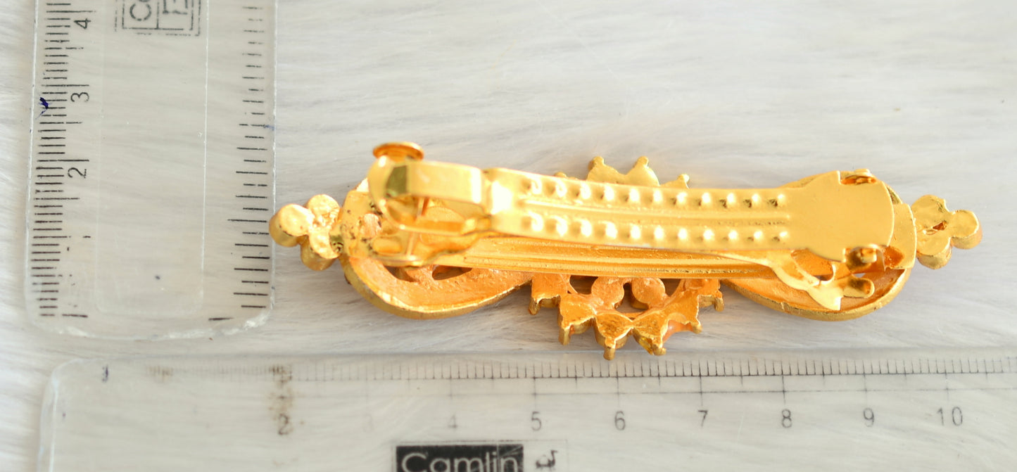 Gold tone kemp temple hair clip dj-14897