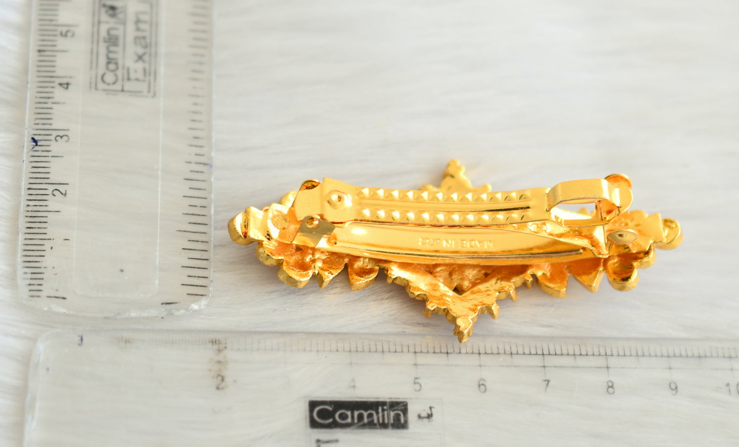 Gold tone kemp temple hair clip dj-14901