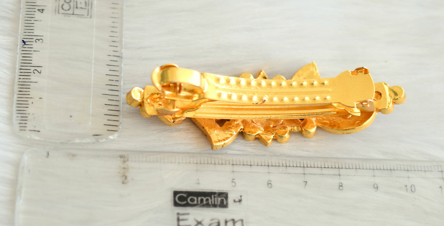 Gold tone kemp temple hair clip dj-14898