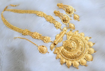 Gold forming big haar set with tikka dj-40097