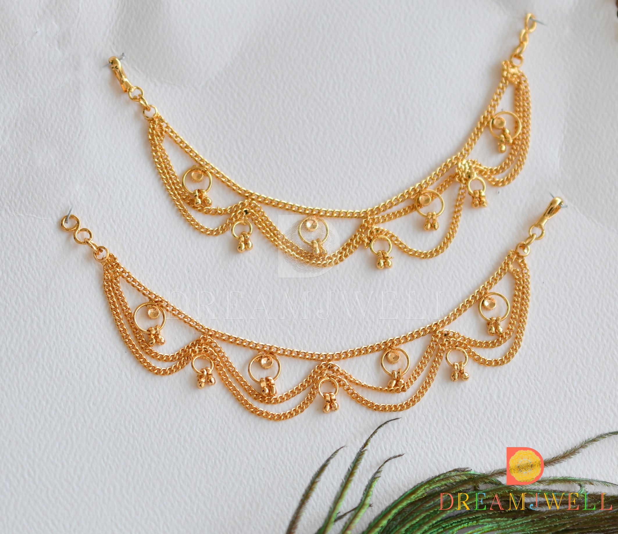 Gold side ear store chain designs with price