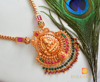 Gheru finish kemp-green Lakshmi necklace dj-37839