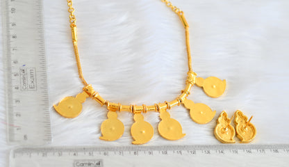 Gold tone green-white mango kemp necklace set dj-21243