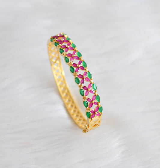 Gold tone cz ruby-emerald bracelet dj-19721
