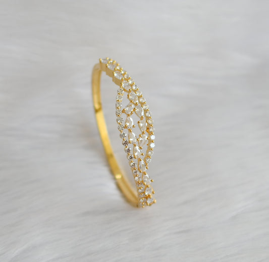 Gold tone cz white bracelet dj-19716