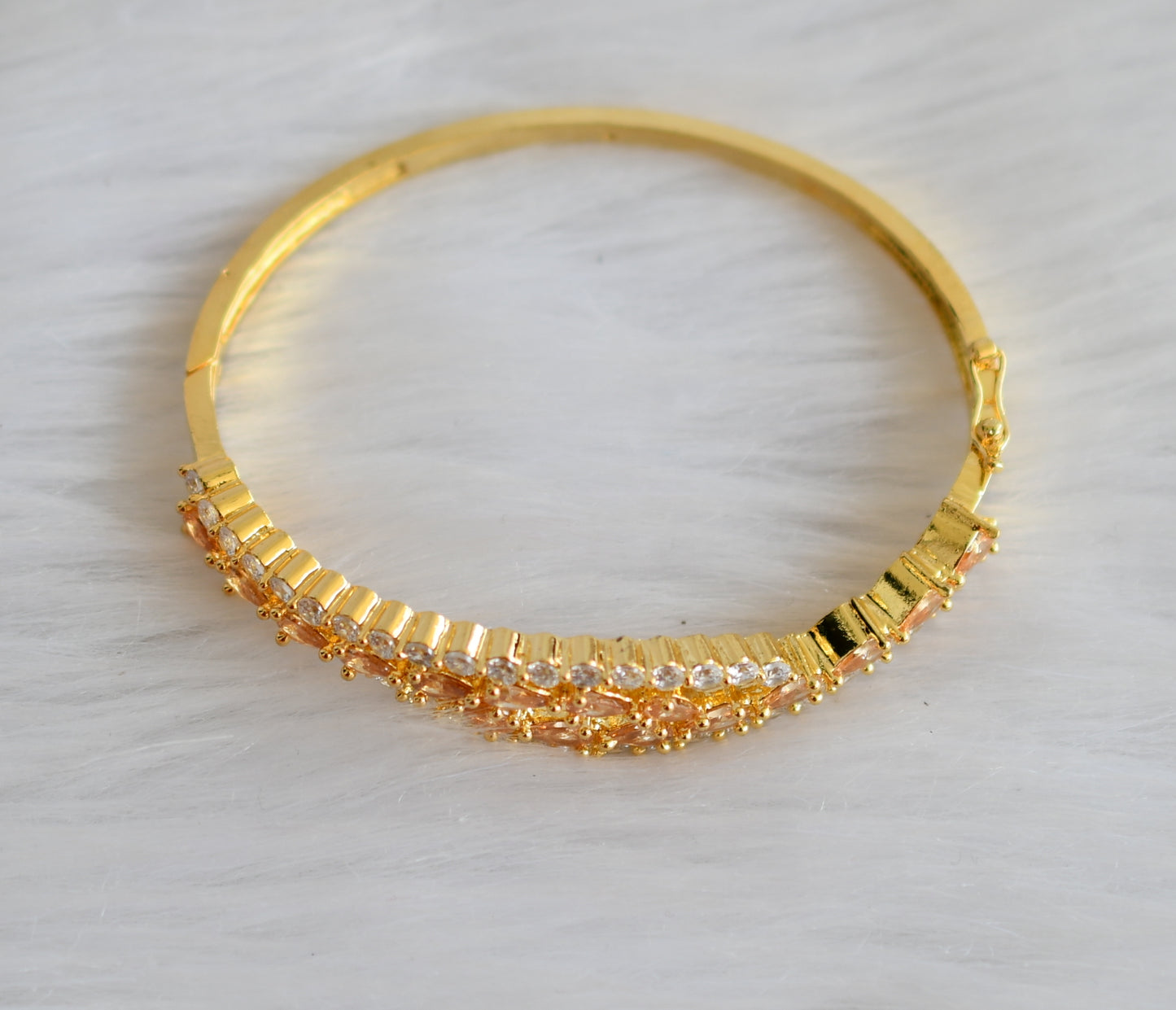 Gold tone cz white-gold color bracelet dj-19717