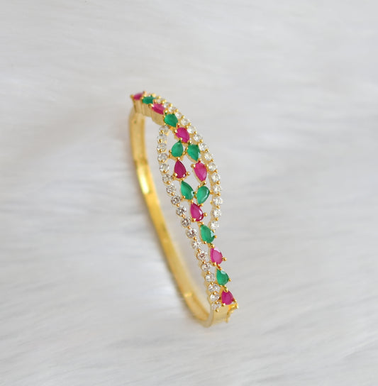 Gold tone cz ruby-emerald bracelet dj-19718