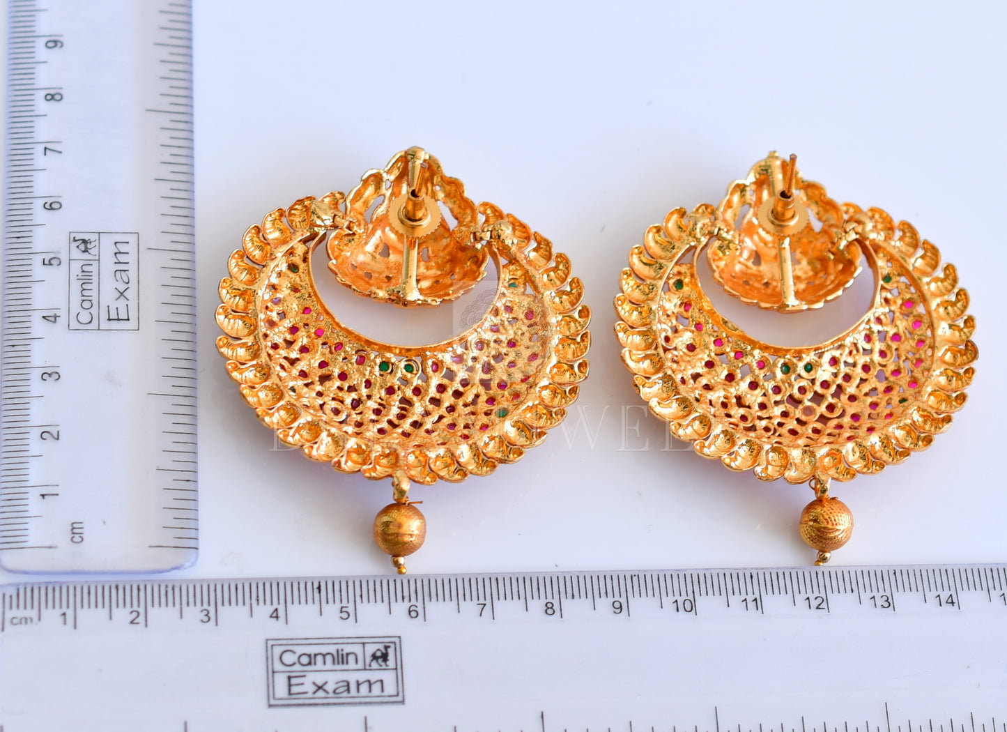 Antique Kemp-green bali Lakshmi earrings dj-04320