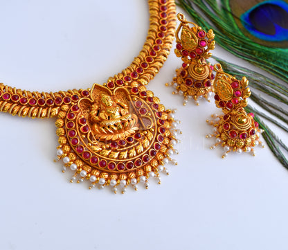 Antique kemp Lakshmi necklace set dj-04378