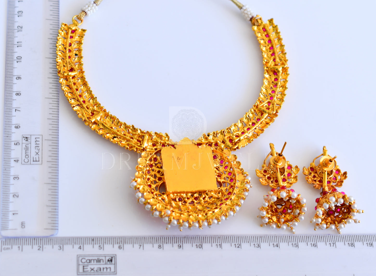 Antique kemp Lakshmi necklace set dj-04378