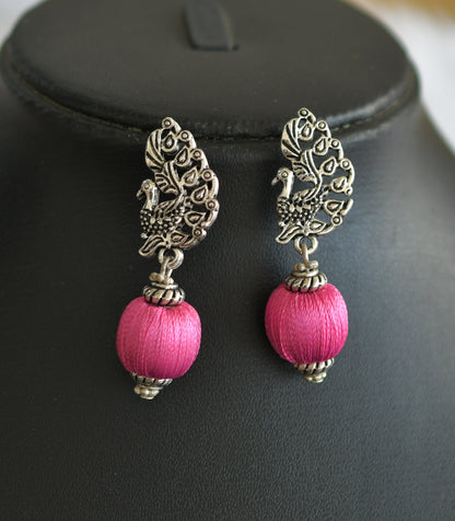 Silver Tone Baby pink Ganesha Necklace Set -dj12648