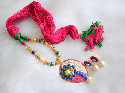 Handmade multi color pachi pendant necklace set dj-02357