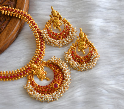 Antique kemp pearl cluster Ganesha necklace set dj-12402