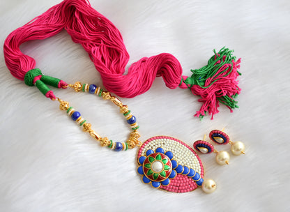 Handmade multi color pachi pendant necklace set dj-02357