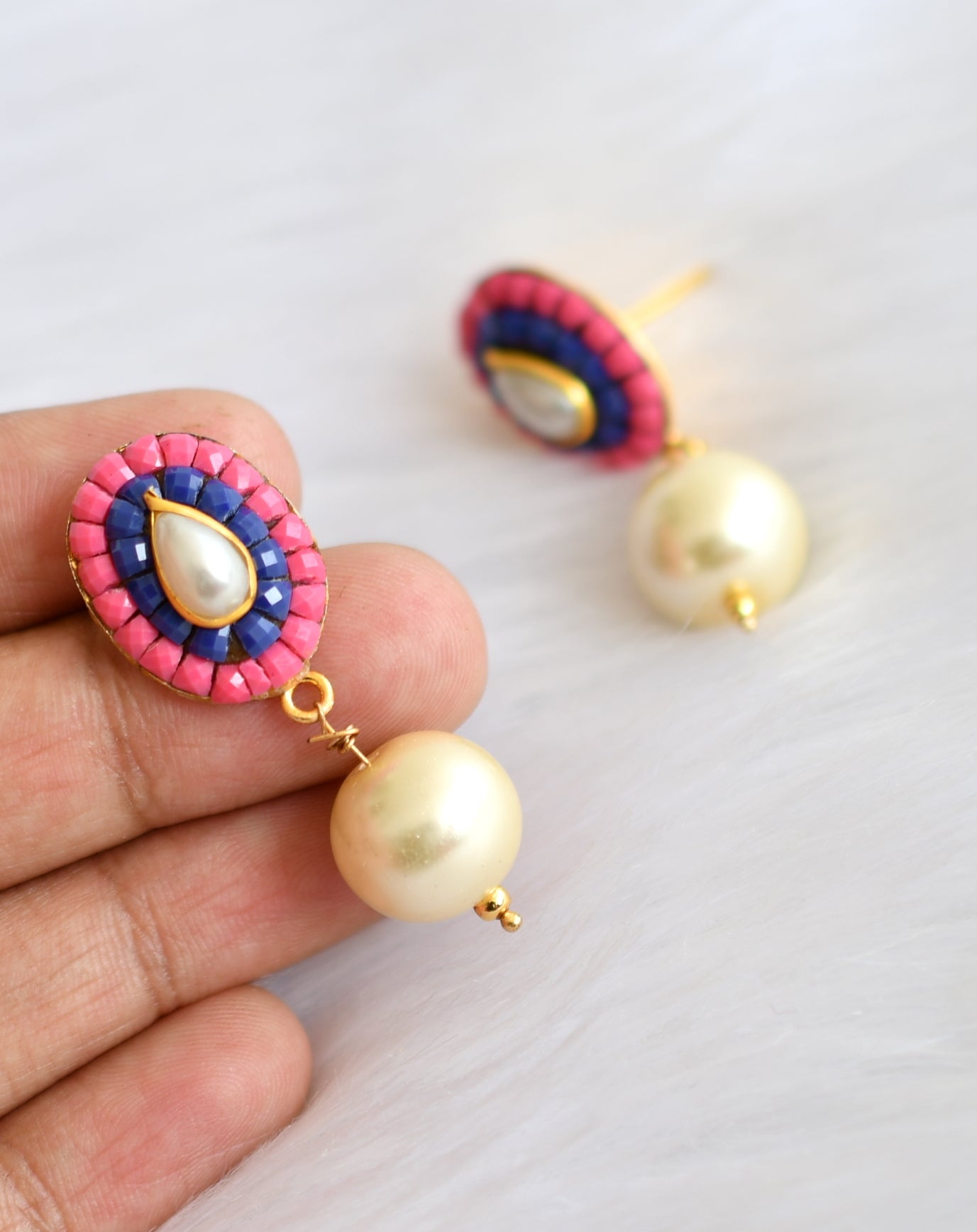 Handmade multi color pachi pendant necklace set dj-02357